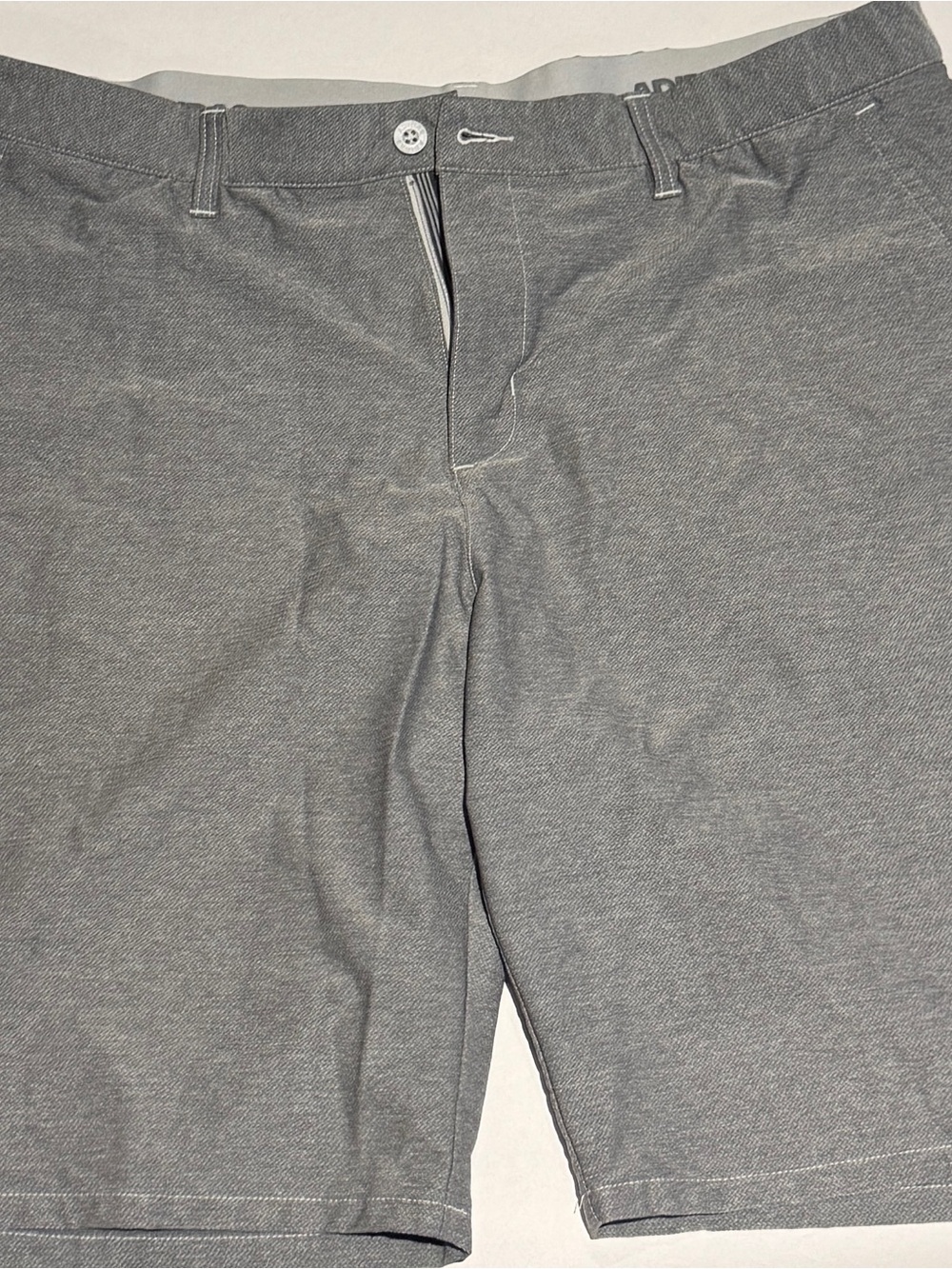 Adidas Men's Flat-Front Gray Performance Shorts